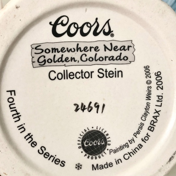 Coors, Beer Stein, Collectors,‎ Limited Edition, Somewhere Near Golden Colorado - Picture 10 of 12